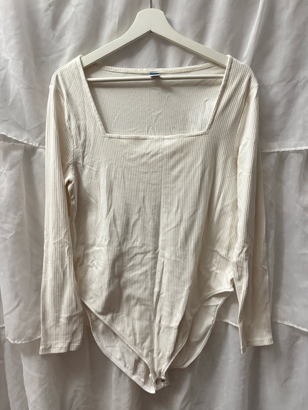 Old Navy Long Sleeve Square-Neck Ribbed Bodysuit